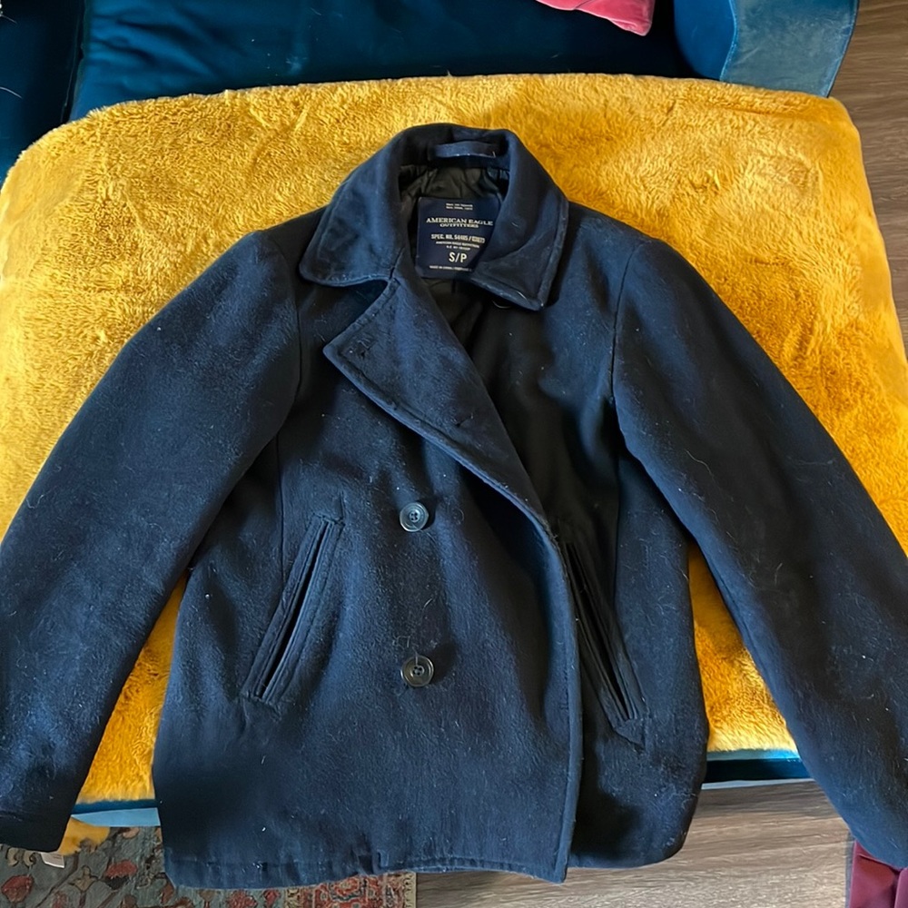 American Eagle Outfitters, Small, Black, Wool Peacoat